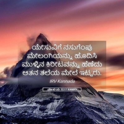 Picture 05 - ಮಾರ್ಕನು 15:17 KANIRV - ಯೇಸುವಿಗೆ ನಸುಗೆಂಪು - Bible Verse Picture