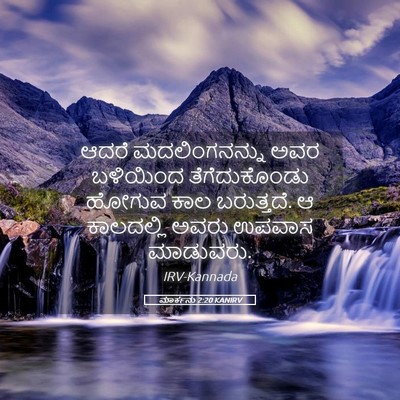 Picture 05 - ಮಾರ್ಕನು 2:20 KANIRV - ಆದರೆ ಮದಲಿಂಗನನ್ನು - Bible Verse Picture