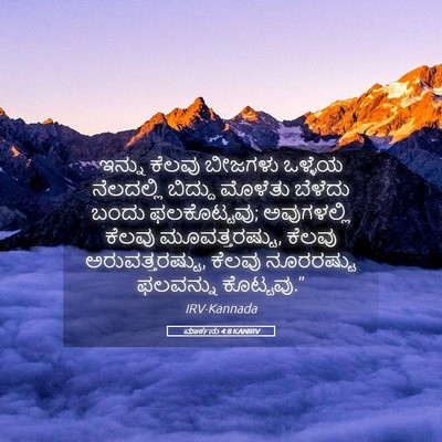 Picture 05 - ಮಾರ್ಕನು 4:8 KANIRV - ಇನ್ನು ಕೆಲವು - Bible Verse Picture