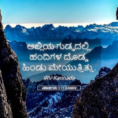 Picture 05 - ಮಾರ್ಕನು 5:11 KANIRV - ಅಲ್ಲಿಯ ಗುಡ್ಡದಲ್ಲಿ - Bible Verse Picture