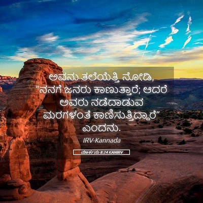 Picture 05 - ಮಾರ್ಕನು 8:24 KANIRV - ಅವನು ತಲೆಯೆತ್ತಿ - Bible Verse Picture