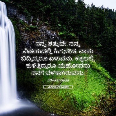 Picture 05 - ಮೀಕನು 7:8 KANIRV - ನನ್ನ ಶತ್ರುವೇ, ನನ್ನ - Bible Verse Picture