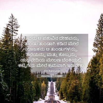 Picture 05 - ಯಾಜಕಕಾಂಡ 1:12 KANIRV - ಅವನು ಆ ಪಶುವಿನ - Bible Verse Picture
