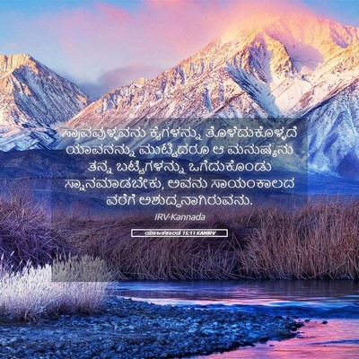 Picture 05 - ಯಾಜಕಕಾಂಡ 15:11 KANIRV - ಸ್ರಾವವುಳ್ಳವನು - Bible Verse Picture