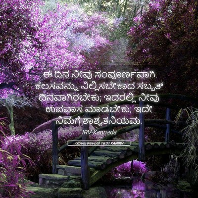 Picture 05 - ಯಾಜಕಕಾಂಡ 16:31 KANIRV - ಈ ದಿನ ನೀವು - Bible Verse Picture