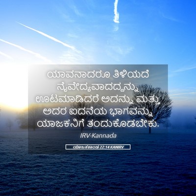 Picture 05 - ಯಾಜಕಕಾಂಡ 22:14 KANIRV - ಯಾವನಾದರೂ ತಿಳಿಯದೆ - Bible Verse Picture