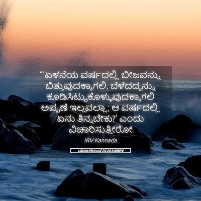 Picture 05 - ಯಾಜಕಕಾಂಡ 25:20 KANIRV - “‘ಏಳನೆಯ ವರ್ಷದಲ್ಲಿ - Bible Verse Picture