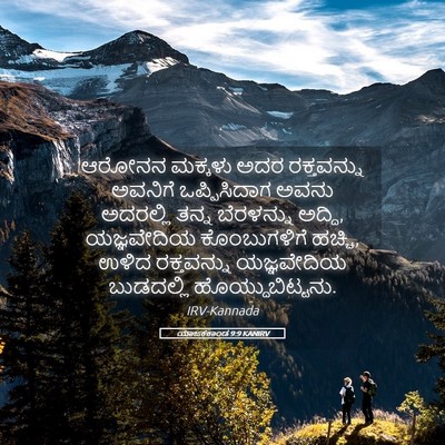 Picture 05 - ಯಾಜಕಕಾಂಡ 9:9 KANIRV - ಆರೋನನ ಮಕ್ಕಳು ಅದರ - Bible Verse Picture