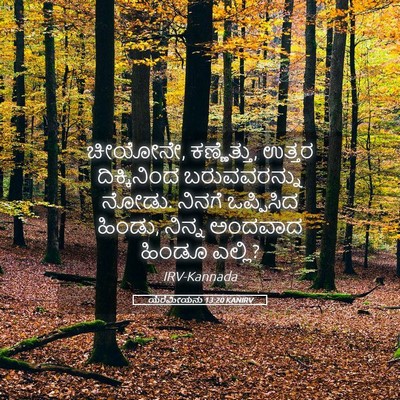 Picture 05 - ಯೆರೆಮೀಯನು 13:20 KANIRV - ಚೀಯೋನೇ, ಕಣ್ಣೆತ್ತು, - Bible Verse Picture