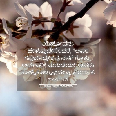 Picture 05 - ಯೆರೆಮೀಯನು 48:30 KANIRV - ಯೆಹೋವನು - Bible Verse Picture
