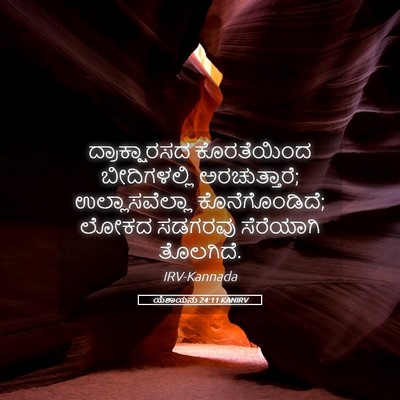 Picture 05 - ಯೆಶಾಯನು 24:11 KANIRV - ದ್ರಾಕ್ಷಾರಸದ - Bible Verse Picture