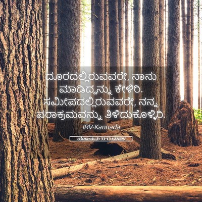 Picture 05 - ಯೆಶಾಯನು 33:13 KANIRV - ದೂರದಲ್ಲಿರುವವರೇ, - Bible Verse Picture