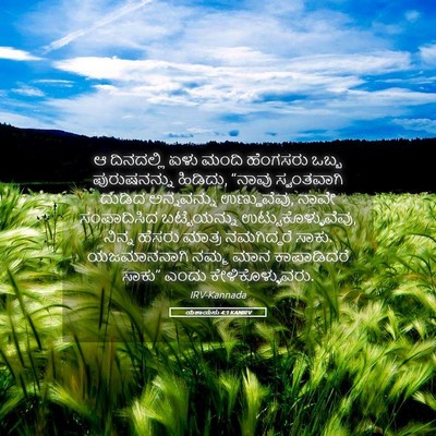 Picture 05 - ಯೆಶಾಯನು 4:1 KANIRV - ಆ ದಿನದಲ್ಲಿ ಏಳು - Bible Verse Picture
