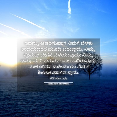 Picture 05 - ಯೆಶಾಯನು 58:8 KANIRV - ಇದನ್ನು ಆಚರಿಸುವಾಗ - Bible Verse Picture