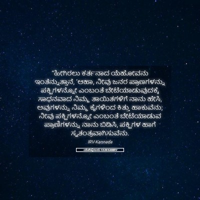 Picture 05 - ಯೆಹೆಜ್ಕೇಲನು 13:20 KANIRV - “ಹೀಗಿರಲು ಕರ್ತನಾದ - Bible Verse Picture