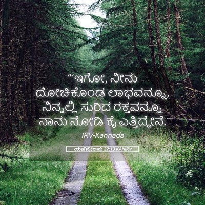Picture 05 - ಯೆಹೆಜ್ಕೇಲನು 22:13 KANIRV - “‘ಇಗೋ, ನೀನು - Bible Verse Picture
