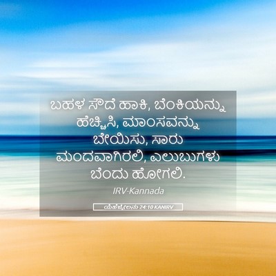 Picture 05 - ಯೆಹೆಜ್ಕೇಲನು 24:10 KANIRV - ಬಹಳ ಸೌದೆ ಹಾಕಿ, - Bible Verse Picture