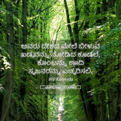 Picture 05 - ಯೆಹೆಜ್ಕೇಲನು 33:3 KANIRV - ಅವರು ದೇಶದ ಮೇಲೆ - Bible Verse Picture
