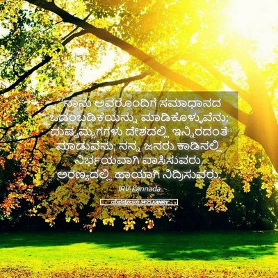 Picture 05 - ಯೆಹೆಜ್ಕೇಲನು 34:25 KANIRV - “‘ನಾನು ಅವರೊಂದಿಗೆ - Bible Verse Picture