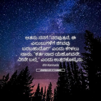 Picture 05 - ಯೆಹೆಜ್ಕೇಲನು 37:3 KANIRV - ಆತನು ನನಗೆ - Bible Verse Picture