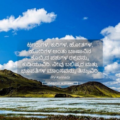 Picture 05 - ಯೆಹೆಜ್ಕೇಲನು 39:18 KANIRV - ಟಗರುಗಳ, ಕುರಿಗಳ, - Bible Verse Picture
