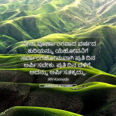Picture 05 - ಯೆಹೆಜ್ಕೇಲನು 46:13 KANIRV - “ನೀನು ಪೂರ್ಣಾಂಗವಾದ - Bible Verse Picture
