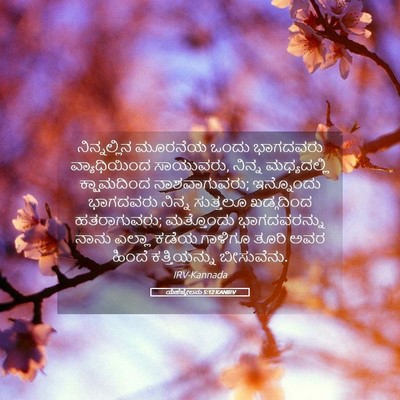 Picture 05 - ಯೆಹೆಜ್ಕೇಲನು 5:12 KANIRV - ನಿನ್ನಲ್ಲಿನ ಮೂರನೆಯ - Bible Verse Picture