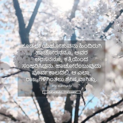 Picture 05 - ಯೆಹೋಶುವನು 11:10 KANIRV - ಕೂಡಲೇ ಯೆಹೋಶುವನು - Bible Verse Picture