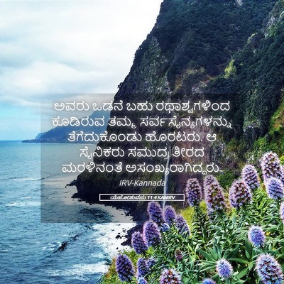 Picture 05 - ಯೆಹೋಶುವನು 11:4 KANIRV - ಅವರು ಒಡನೆ ಬಹು - Bible Verse Picture