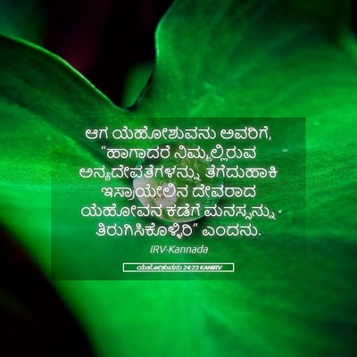 Picture 05 - ಯೆಹೋಶುವನು 24:23 KANIRV - ಆಗ ಯೆಹೋಶುವನು - Bible Verse Picture