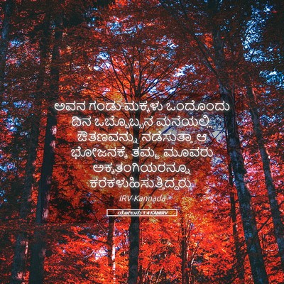 Picture 05 - ಯೋಬನು 1:4 KANIRV - ಅವನ ಗಂಡು ಮಕ್ಕಳು - Bible Verse Picture