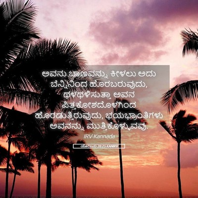 Picture 05 - ಯೋಬನು 20:25 KANIRV - ಅವನು ಬಾಣವನ್ನು - Bible Verse Picture