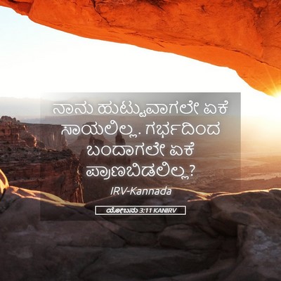 Picture 05 - ಯೋಬನು 3:11 KANIRV - ನಾನು ಹುಟ್ಟುವಾಗಲೇ - Bible Verse Picture