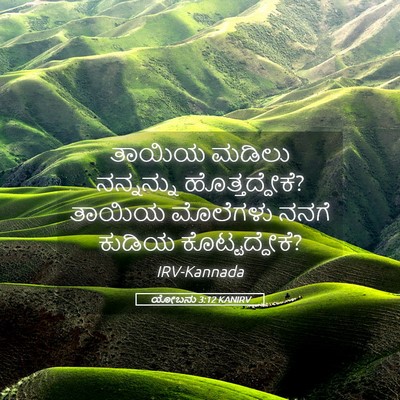 Picture 05 - ಯೋಬನು 3:12 KANIRV - ತಾಯಿಯ ಮಡಿಲು - Bible Verse Picture