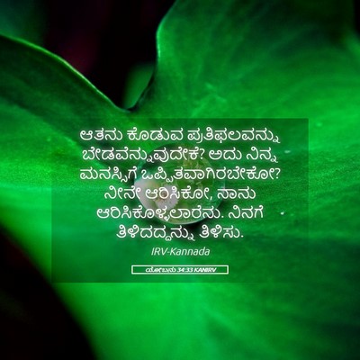 Picture 05 - ಯೋಬನು 34:33 KANIRV - ಆತನು ಕೊಡುವ - Bible Verse Picture
