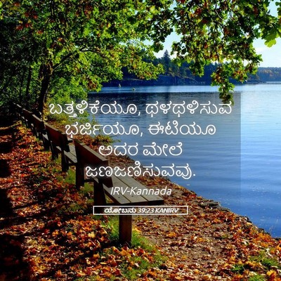 Picture 05 - ಯೋಬನು 39:23 KANIRV - ಬತ್ತಳಿಕೆಯೂ, - Bible Verse Picture