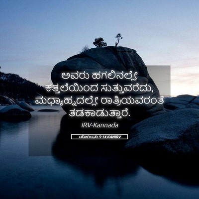 Picture 05 - ಯೋಬನು 5:14 KANIRV - ಅವರು ಹಗಲಿನಲ್ಲೇ - Bible Verse Picture