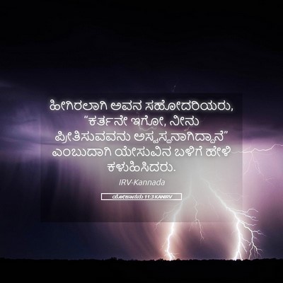 Picture 05 - ಯೋಹಾನನು 11:3 KANIRV - ಹೀಗಿರಲಾಗಿ ಅವನ - Bible Verse Picture