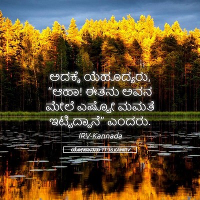 Picture 05 - ಯೋಹಾನನು 11:36 KANIRV - ಅದಕ್ಕೆ ಯೆಹೂದ್ಯರು, - Bible Verse Picture