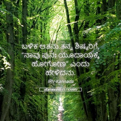 Picture 05 - ಯೋಹಾನನು 11:7 KANIRV - ಬಳಿಕ ಆತನು ತನ್ನ - Bible Verse Picture