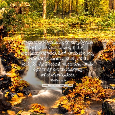 Picture 05 - ಯೋಹಾನನು 17:23 KANIRV - ನಾನು ಇವರಲ್ಲಿಯೂ - Bible Verse Picture