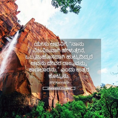 Picture 05 - ಯೋಹಾನನು 3:3 KANIRV - ಯೇಸು ಅವನಿಗೆ, “ನಾನು - Bible Verse Picture