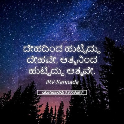 Picture 05 - ಯೋಹಾನನು 3:6 KANIRV - ದೇಹದಿಂದ - Bible Verse Picture