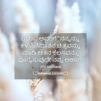 Picture 05 - ಯೋಹಾನನು 4:34 KANIRV - ಯೇಸು ಅವರಿಗೆ - Bible Verse Picture