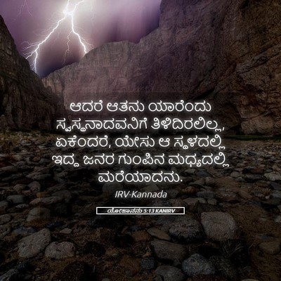 Picture 05 - ಯೋಹಾನನು 5:13 KANIRV - ಆದರೆ ಆತನು ಯಾರೆಂದು - Bible Verse Picture