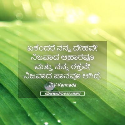 Picture 05 - ಯೋಹಾನನು 6:55 KANIRV - ಏಕೆಂದರೆ ನನ್ನ - Bible Verse Picture