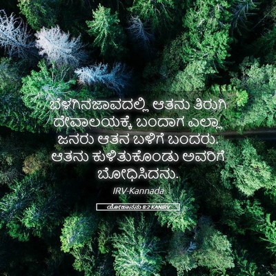 Picture 05 - ಯೋಹಾನನು 8:2 KANIRV - ಬೆಳಗಿನಜಾವದಲ್ಲಿ - Bible Verse Picture