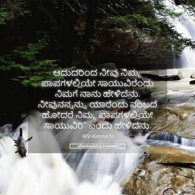 Picture 05 - ಯೋಹಾನನು 8:24 KANIRV - ಆದುದರಿಂದ ನೀವು - Bible Verse Picture