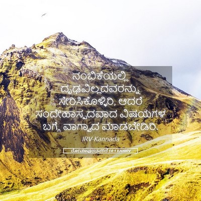 Picture 05 - ರೋಮಾಪುರದವರಿಗೆ 14:1 KANIRV - ನಂಬಿಕೆಯಲ್ಲಿ - Bible Verse Picture