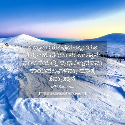 Picture 05 - ರೋಮಾಪುರದವರಿಗೆ 14:2 KANIRV - ಒಬ್ಬನು - Bible Verse Picture